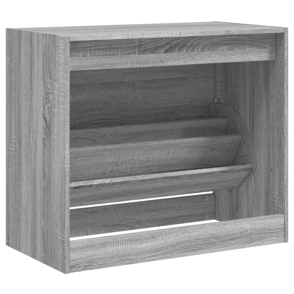 Armoire à chaussures sonoma gris 80x42x69 cm bois d'ingénierie - XIOS