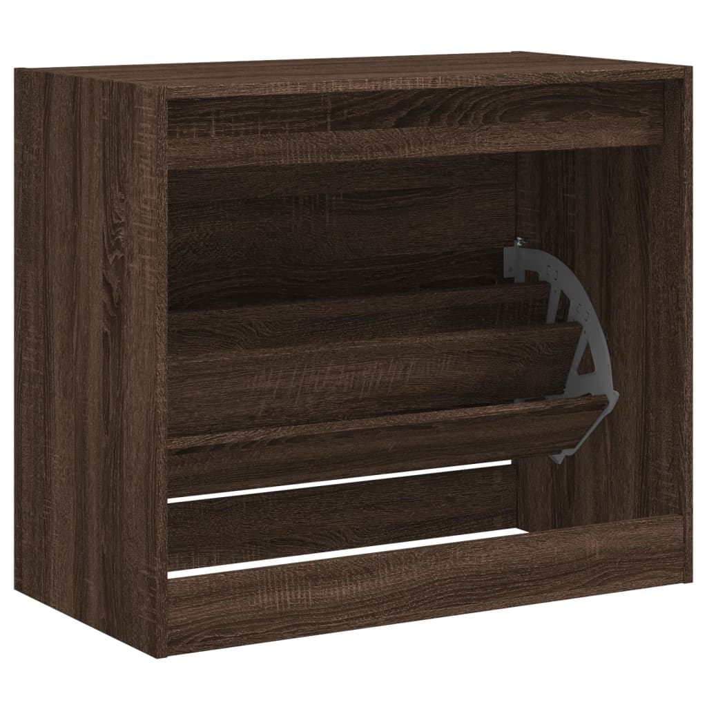 Armoire à chaussures chêne marron 80x42x69 cm bois ingénierie - XIOS