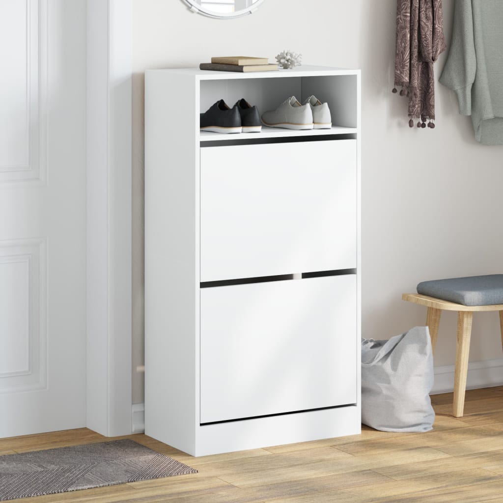 Armoire à chaussures blanc 60x34x116 cm bois d'ingénierie - XIOS