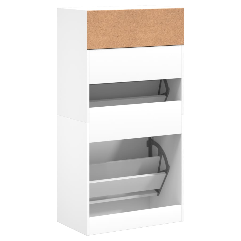 Armoire à chaussures blanc 60x34x116 cm bois d'ingénierie - XIOS