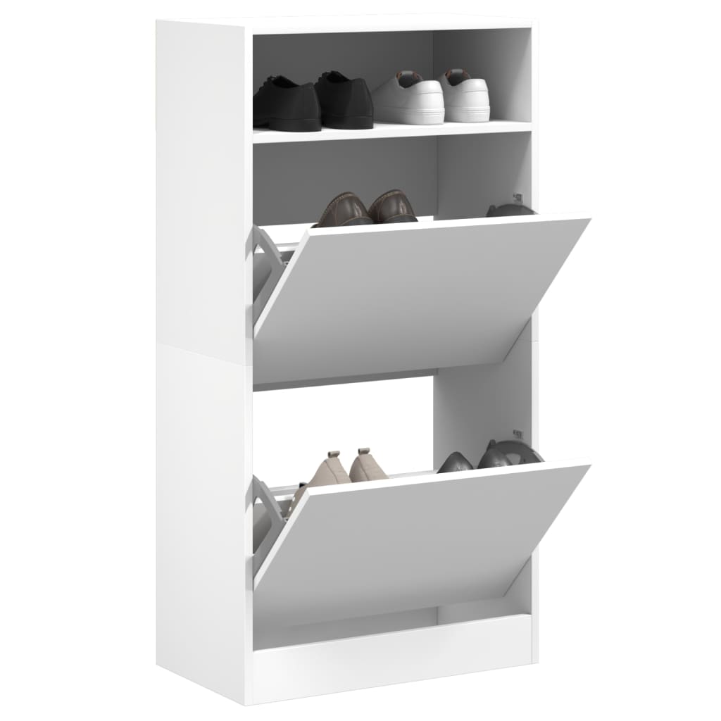 Armoire à chaussures blanc 60x34x116 cm bois d'ingénierie - XIOS