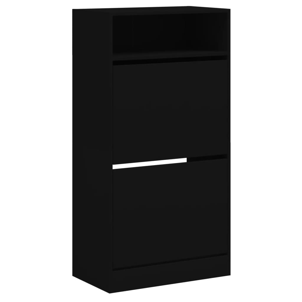 Armoire à chaussures noir 60x34x116 cm bois d'ingénierie - XIOS