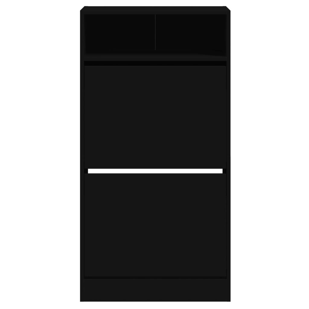 Armoire à chaussures noir 60x34x116 cm bois d'ingénierie - XIOS