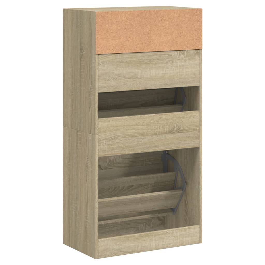 Armoire à chaussures chêne sonoma 60x34x116cm Bois d'ingénierie - XIOS