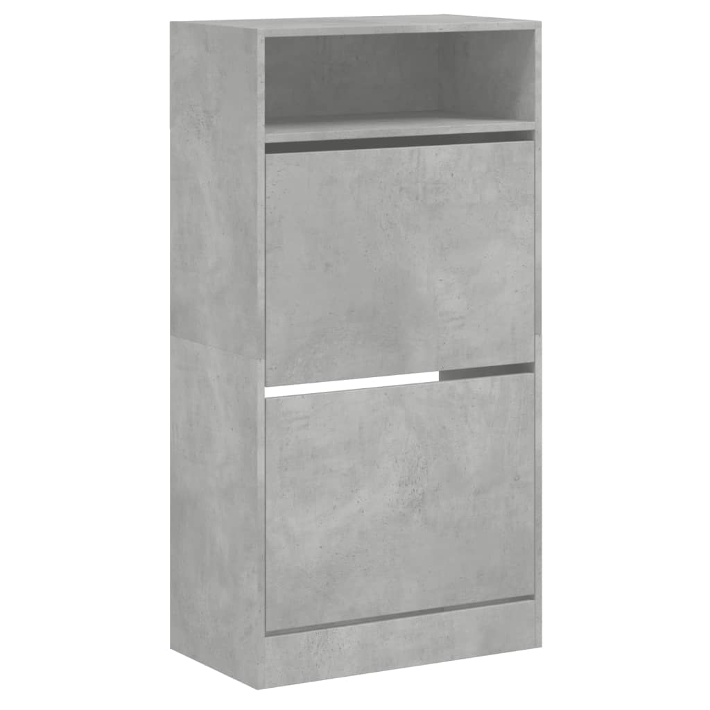 Armoire à chaussures gris béton 60x34x116 cm bois d'ingénierie - XIOS