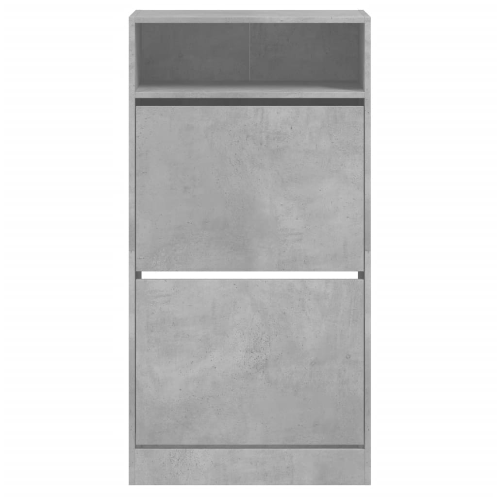 Armoire à chaussures gris béton 60x34x116 cm bois d'ingénierie - XIOS