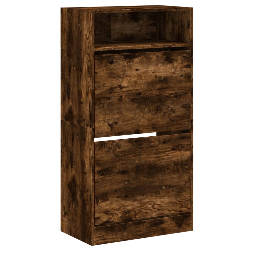Armoire à chaussures chêne fumé 60x34x116 cm bois d'ingénierie - XIOS