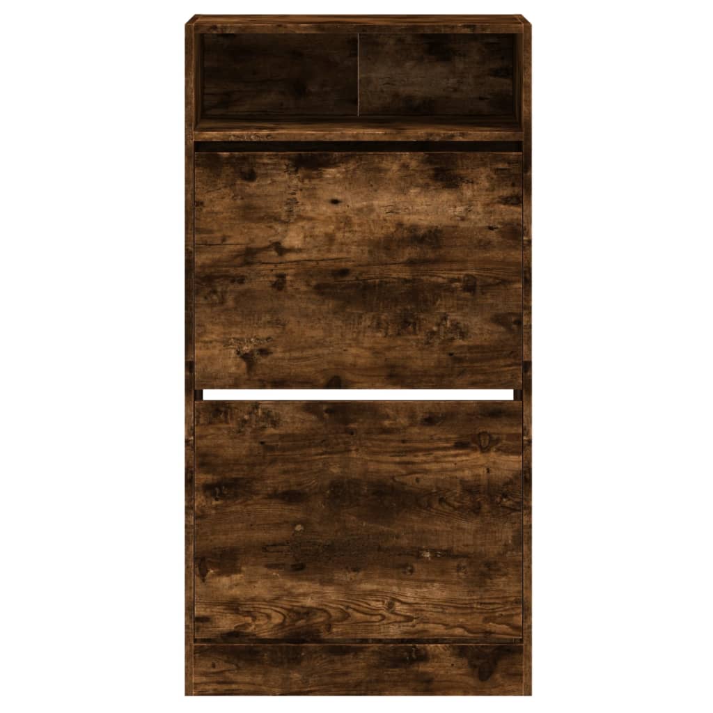 Armoire à chaussures chêne fumé 60x34x116 cm bois d'ingénierie - XIOS