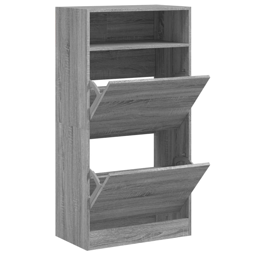 Armoire à chaussures Sonoma gris 60x34x116 cm Bois d'ingénierie - XIOS
