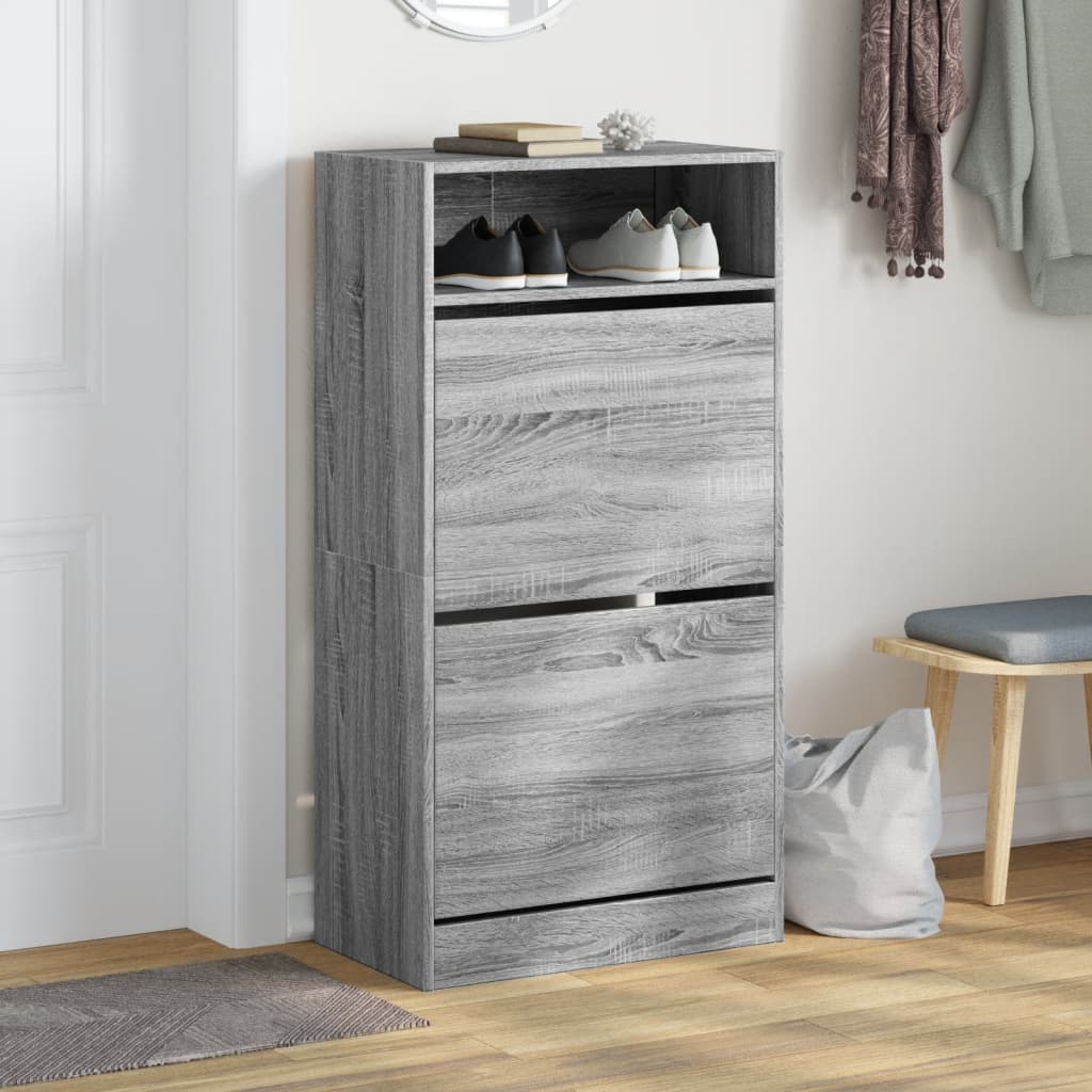Armoire à chaussures Sonoma gris 60x34x116 cm Bois d'ingénierie - XIOS