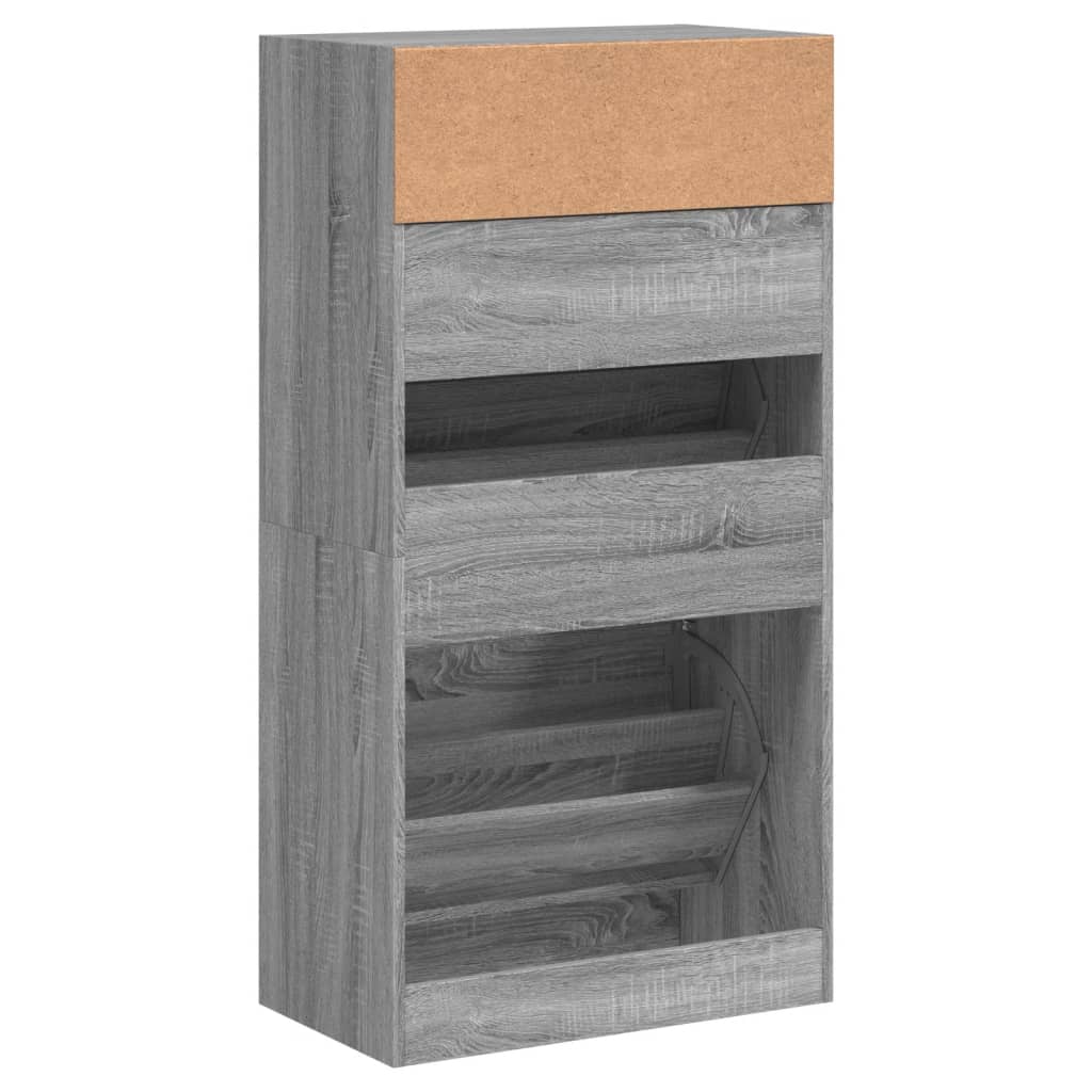 Armoire à chaussures Sonoma gris 60x34x116 cm Bois d'ingénierie - XIOS