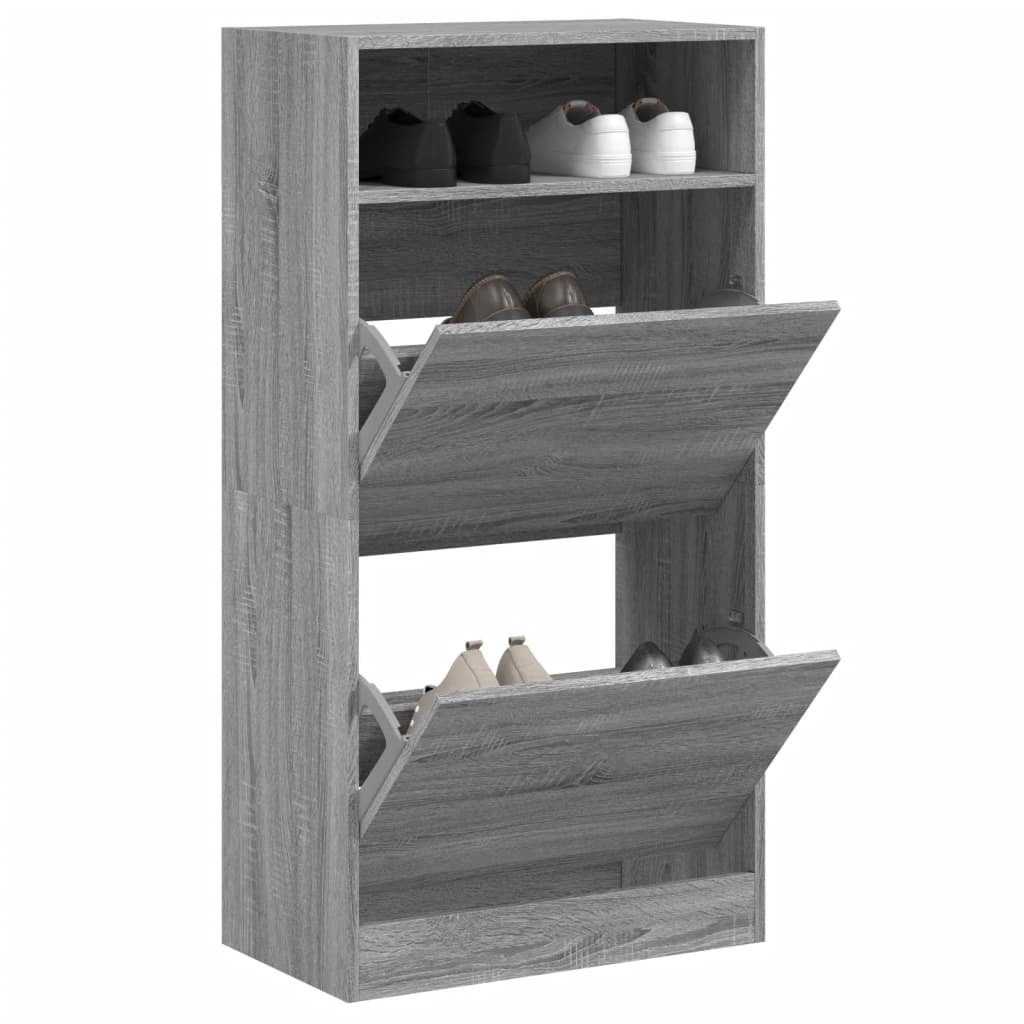 Armoire à chaussures Sonoma gris 60x34x116 cm Bois d'ingénierie - XIOS