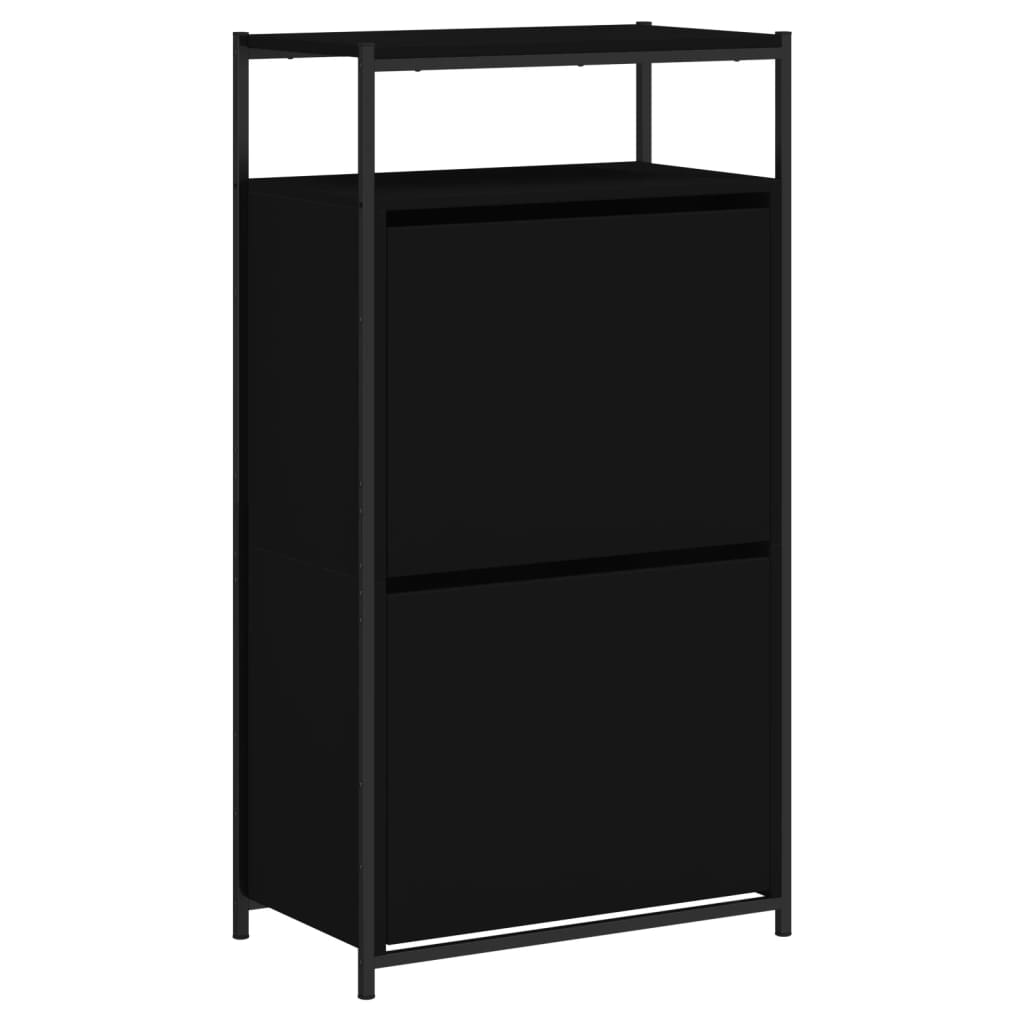 Armoire à chaussures noir 60x34x112 cm bois d'ingénierie - XIOS