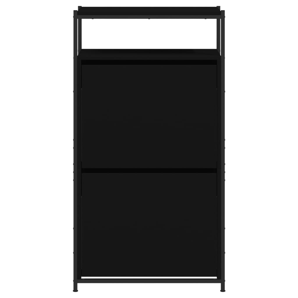 Armoire à chaussures noir 60x34x112 cm bois d'ingénierie - XIOS