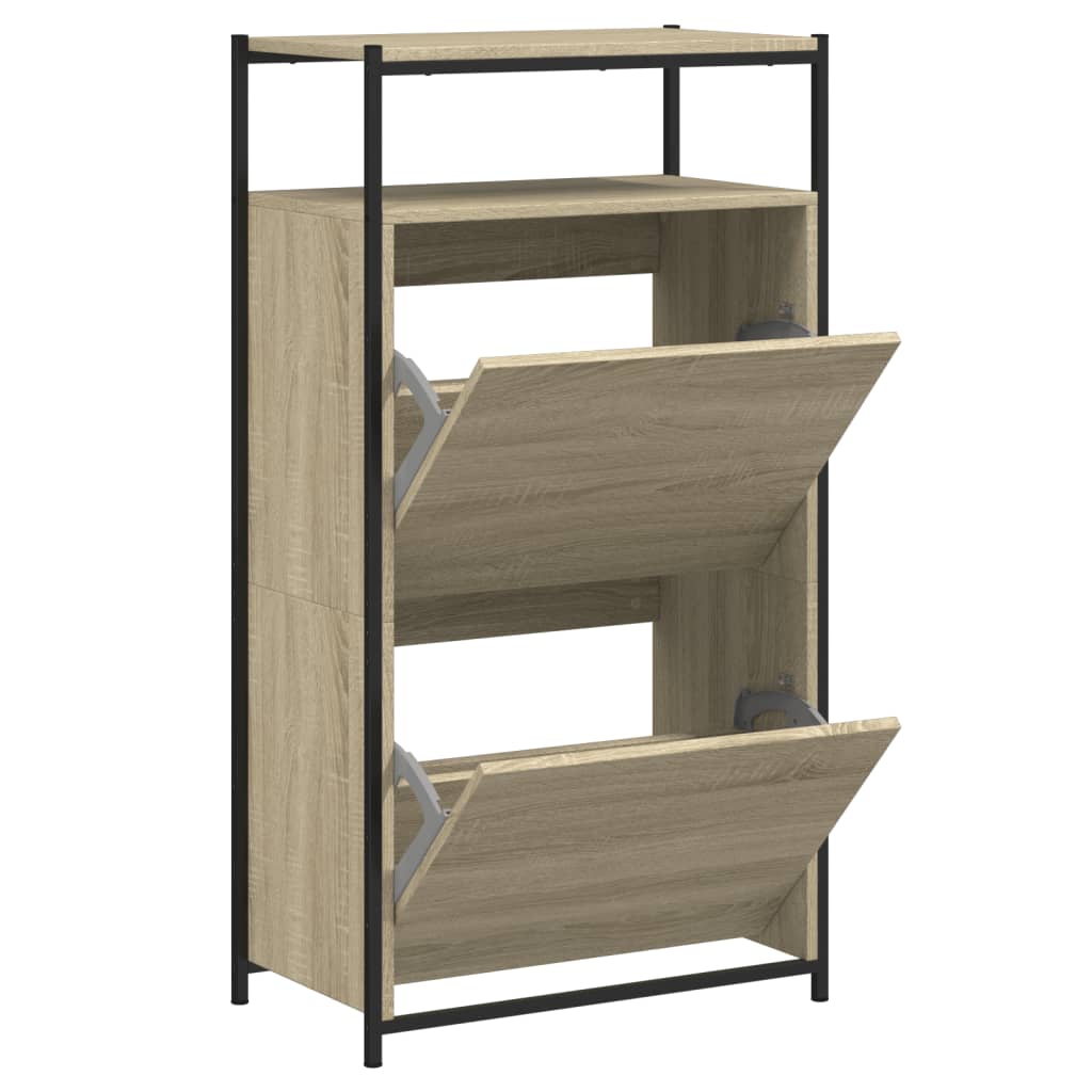 Armoire à chaussures chêne sonoma 60x34x112cm bois d'ingénierie - XIOS