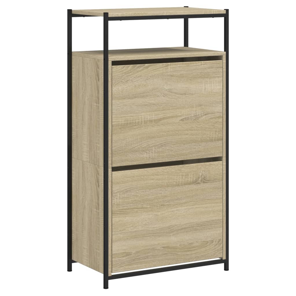 Armoire à chaussures chêne sonoma 60x34x112cm bois d'ingénierie - XIOS