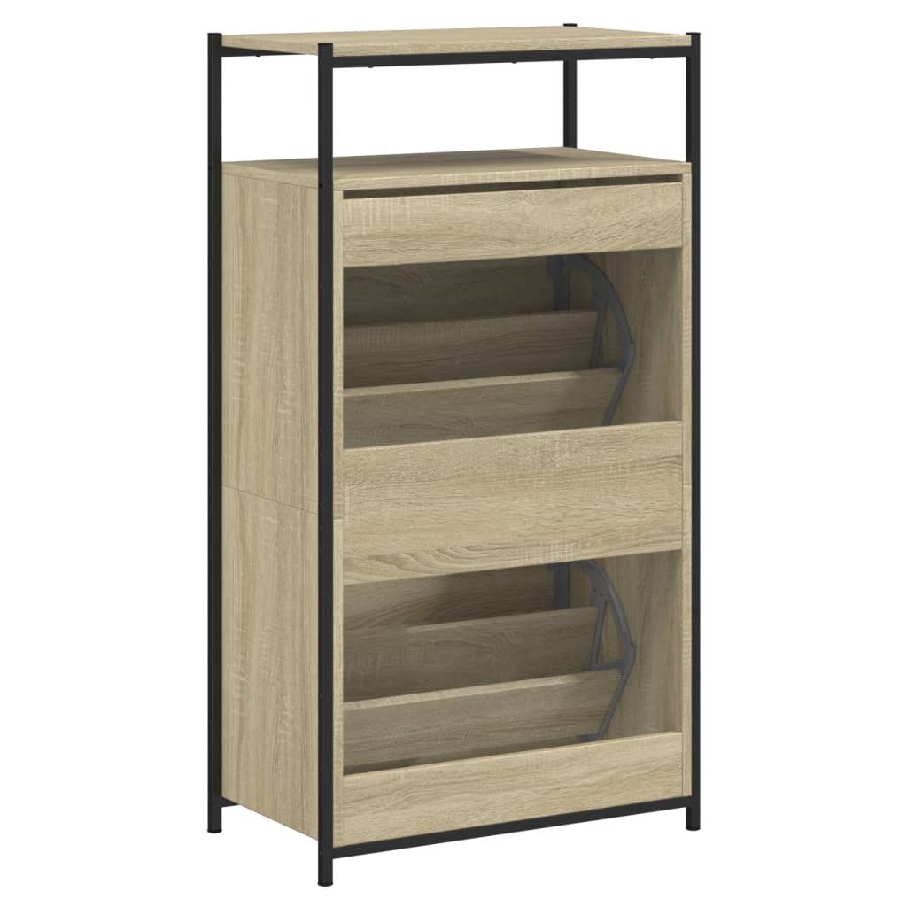 Armoire à chaussures chêne sonoma 60x34x112cm bois d'ingénierie - XIOS