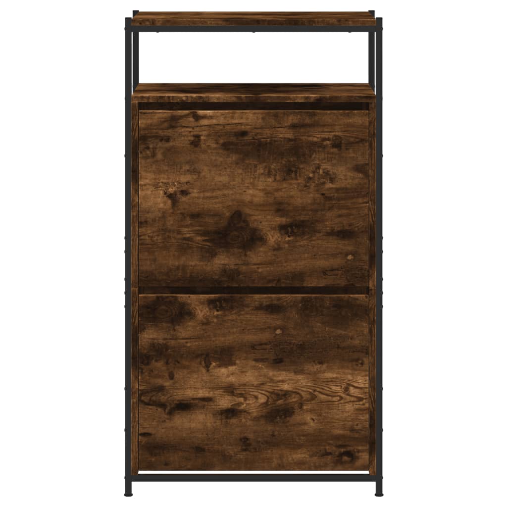 Armoire à chaussures chêne fumé 60x34x112 cm bois d'ingénierie - XIOS