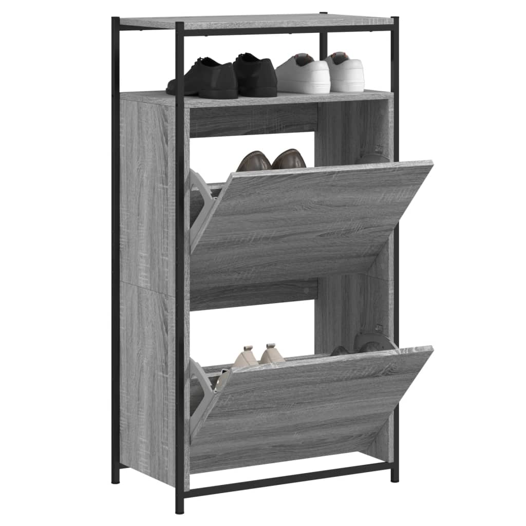 Armoire à chaussures Sonoma gris 60x34x112 cm Bois d'ingénierie - XIOS
