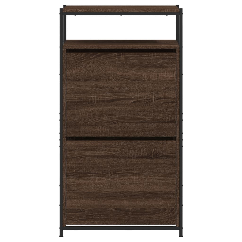 Armoire à chaussures chêne marron 60x34x112cm bois d'ingénierie - XIOS