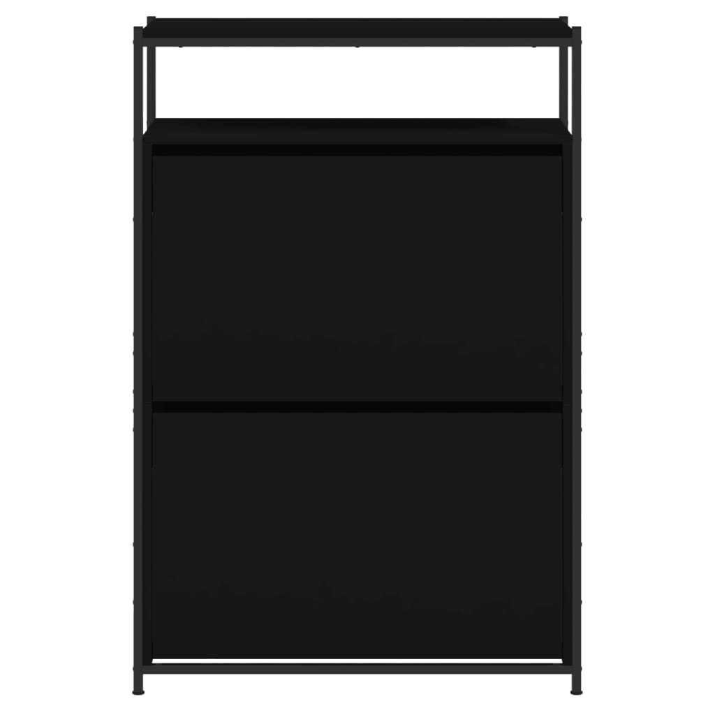 Armoire à chaussures noir 75x34x112 cm bois d'ingénierie - XIOS