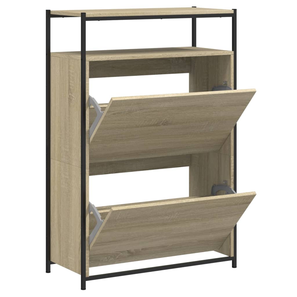 Armoire à chaussures chêne sonoma 75x34x112cm bois d'ingénierie - XIOS