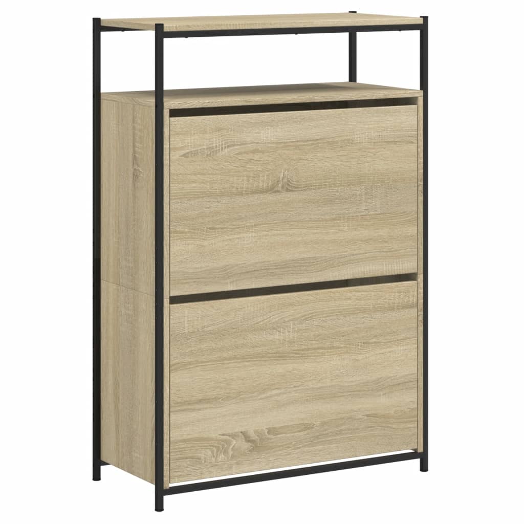 Armoire à chaussures chêne sonoma 75x34x112cm bois d'ingénierie - XIOS