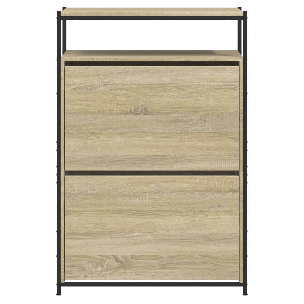 Armoire à chaussures chêne sonoma 75x34x112cm bois d'ingénierie - XIOS