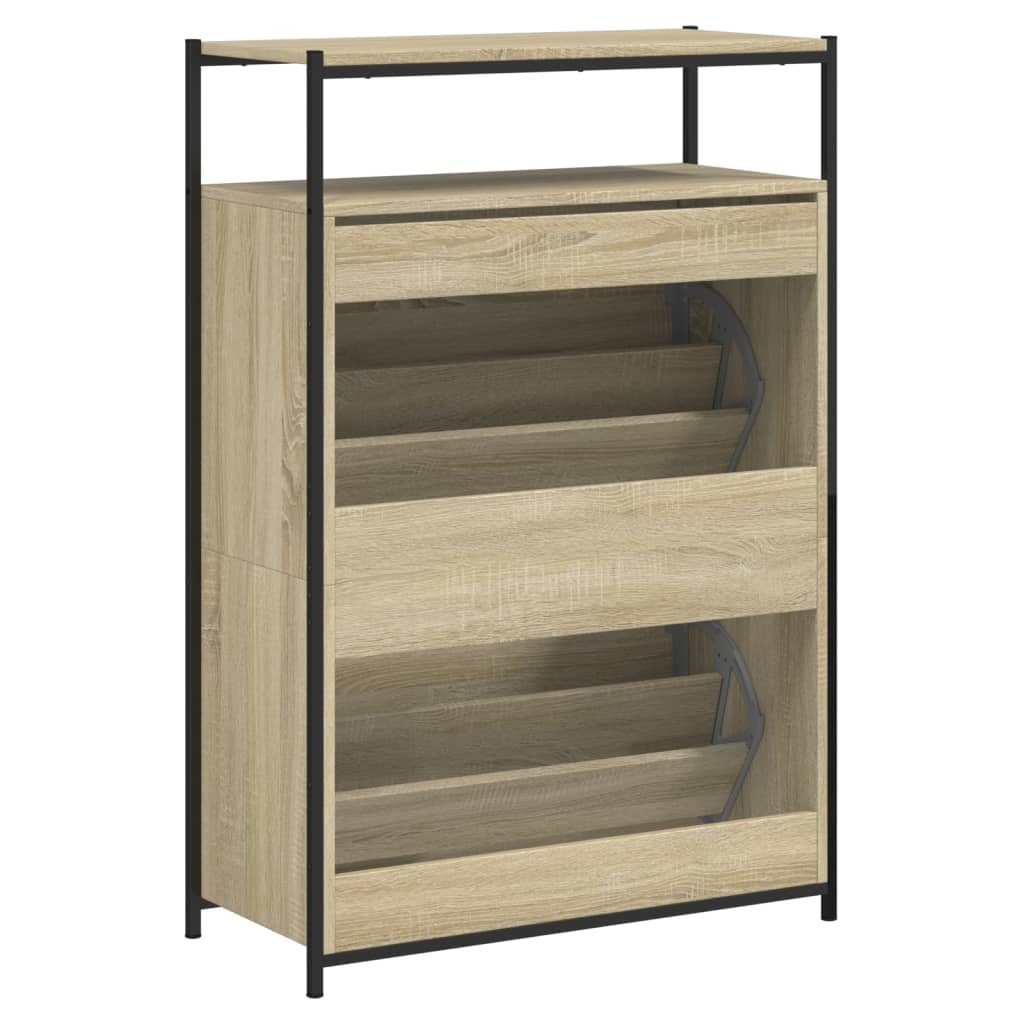 Armoire à chaussures chêne sonoma 75x34x112cm bois d'ingénierie - XIOS