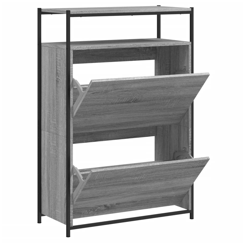 Armoire à chaussures sonoma gris 75x34x112 cm bois d'ingénierie - XIOS