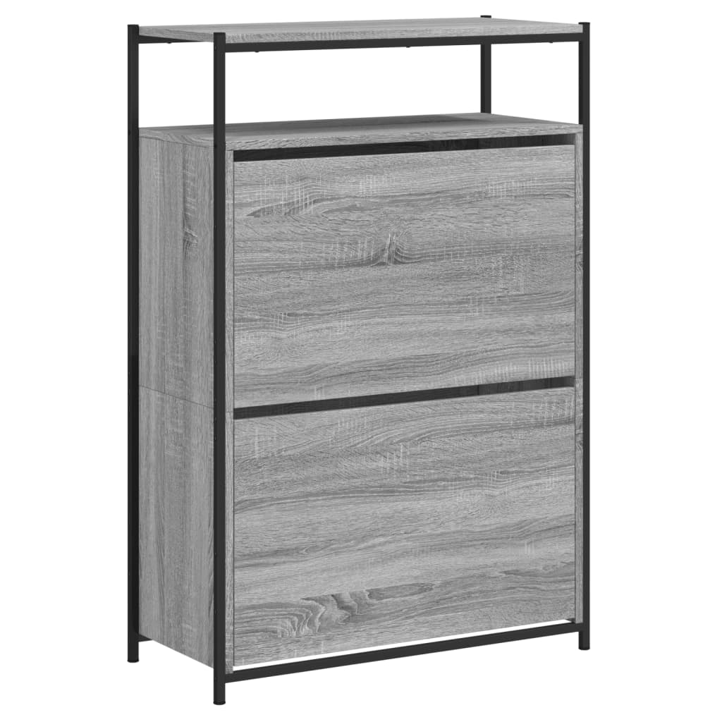 Armoire à chaussures sonoma gris 75x34x112 cm bois d'ingénierie - XIOS