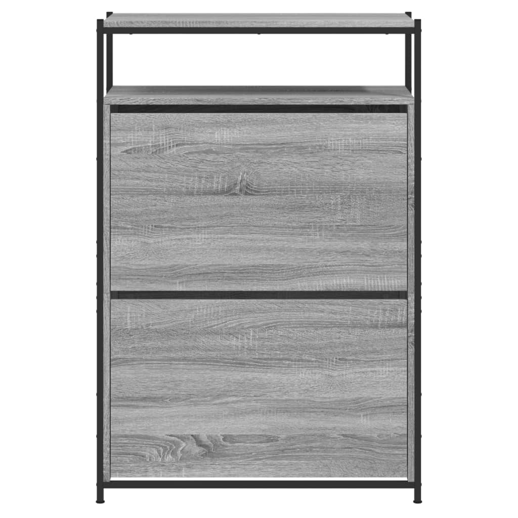 Armoire à chaussures sonoma gris 75x34x112 cm bois d'ingénierie - XIOS