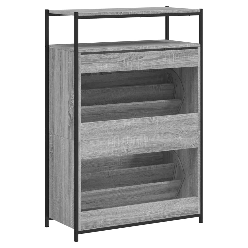 Armoire à chaussures sonoma gris 75x34x112 cm bois d'ingénierie - XIOS