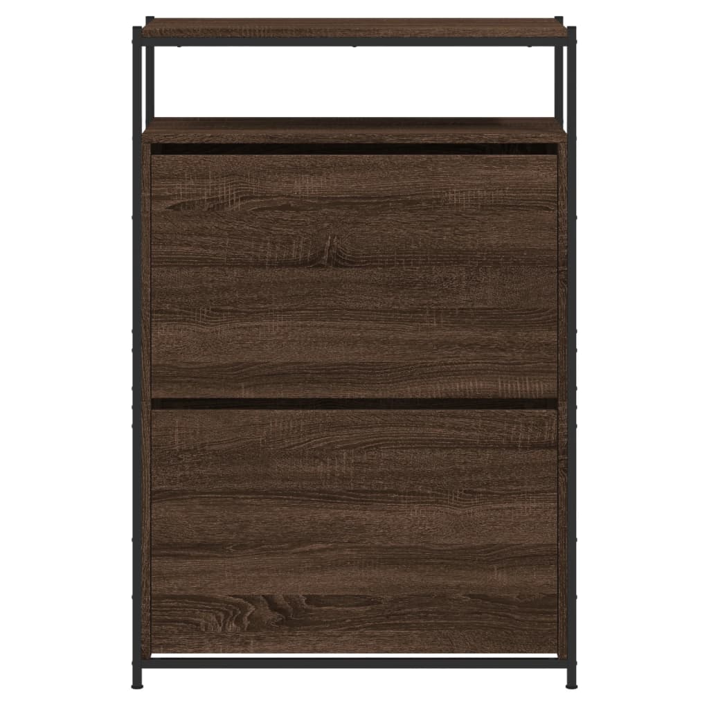 Meuble à chaussures chêne marron 75x34x112 cm bois d'ingénierie - XIOS