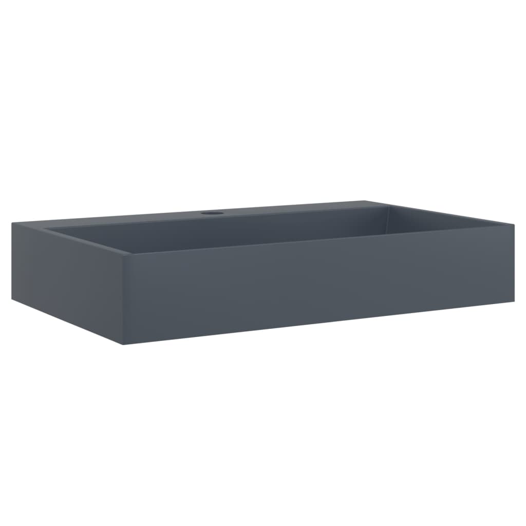 Vasque 60x38x11 cm fonte minérale/marbre anthracite Lavabos vidaXL