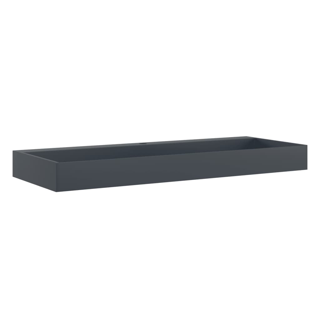 Vasque 120x46x11 cm fonte minérale/marbre anthracite Lavabos vidaXL