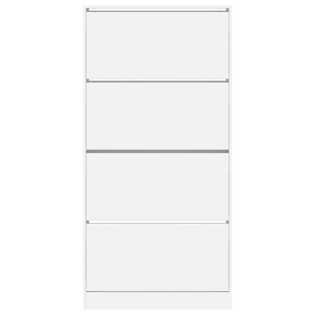 Armoire à chaussures 4 tiroirs rabattables blanc 80x21x163,5 cm - XIOS