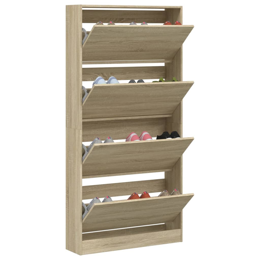 Armoire à chaussures 4 tiroirs rabattables chêne sonoma - XIOS
