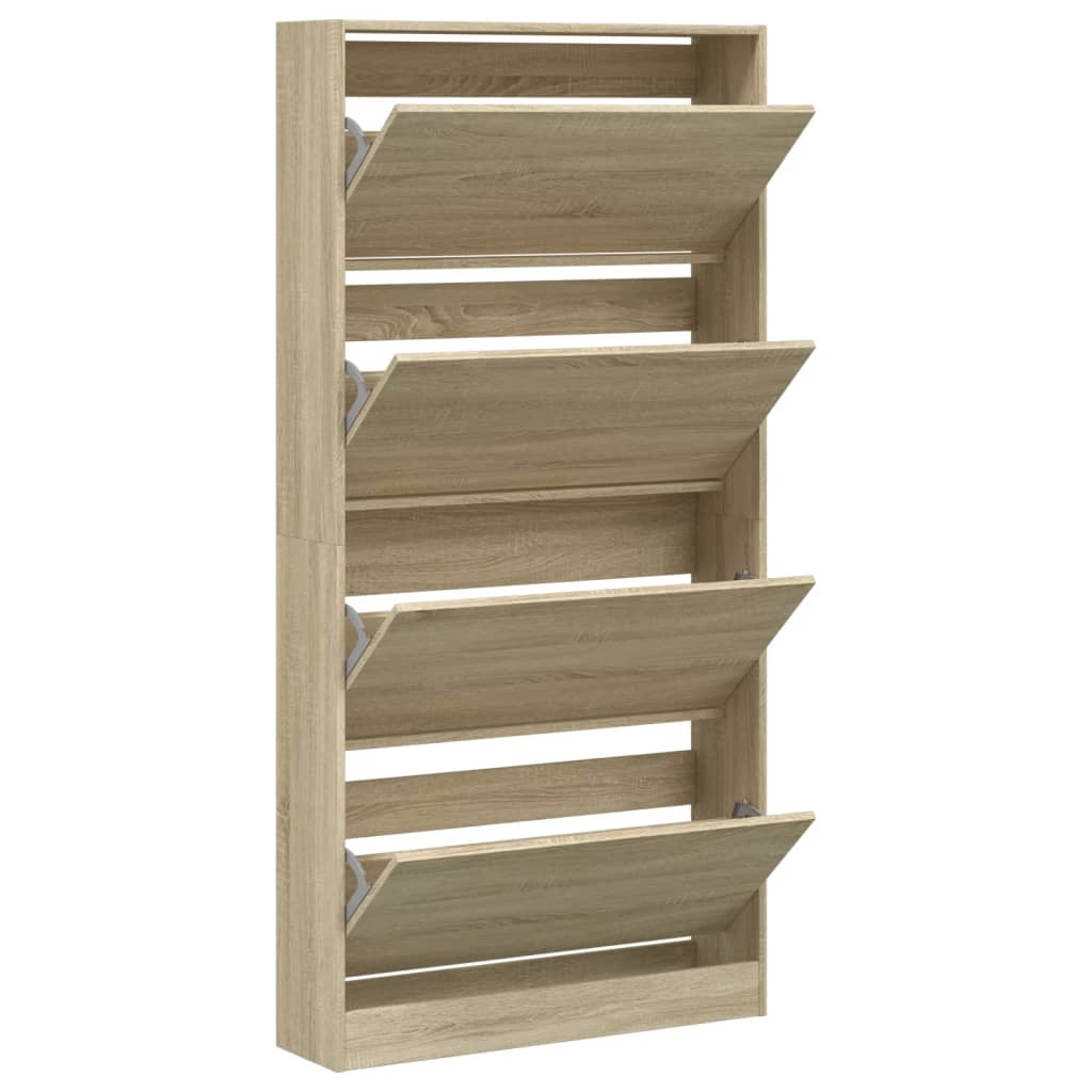 Armoire à chaussures 4 tiroirs rabattables chêne sonoma - XIOS