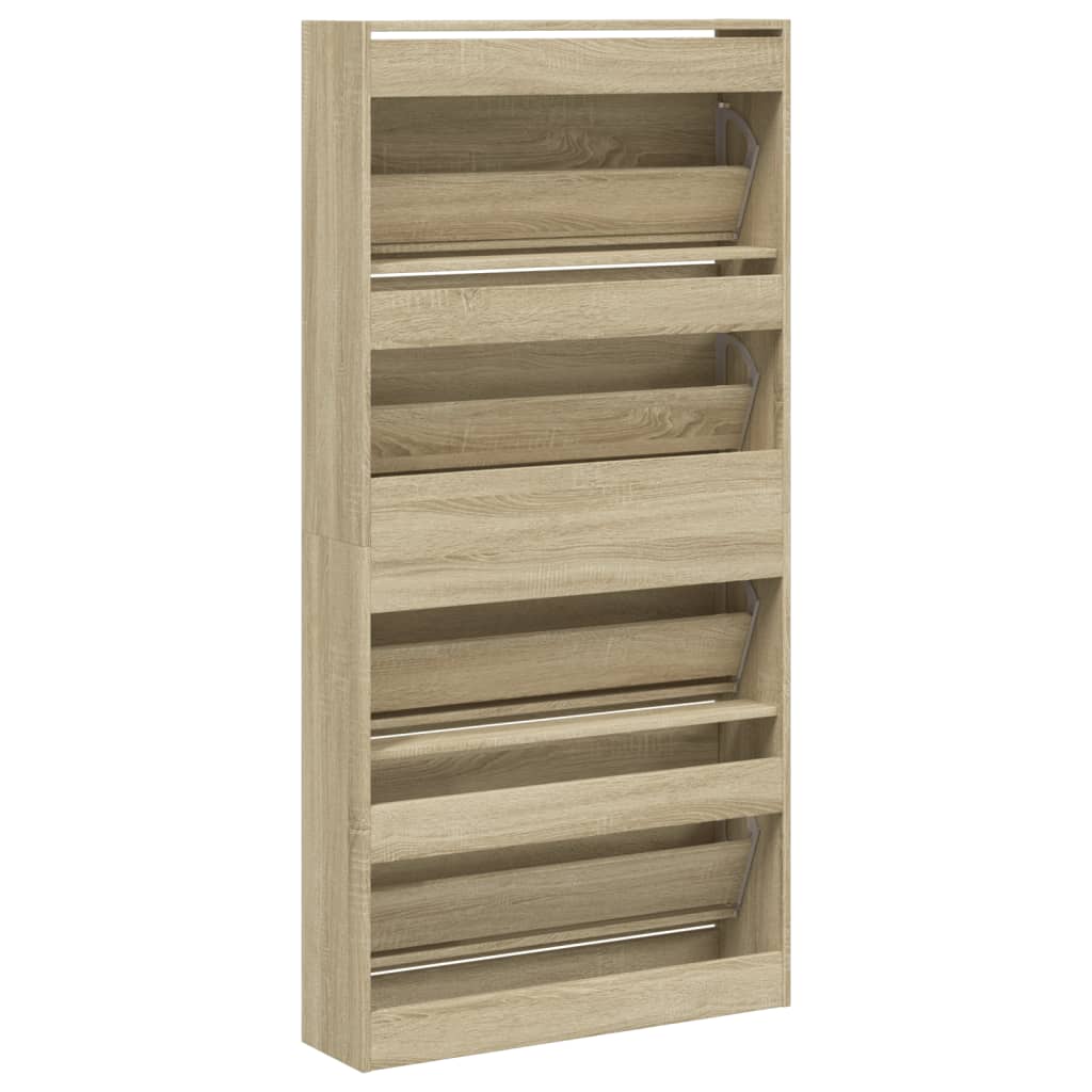 Armoire à chaussures 4 tiroirs rabattables chêne sonoma - XIOS