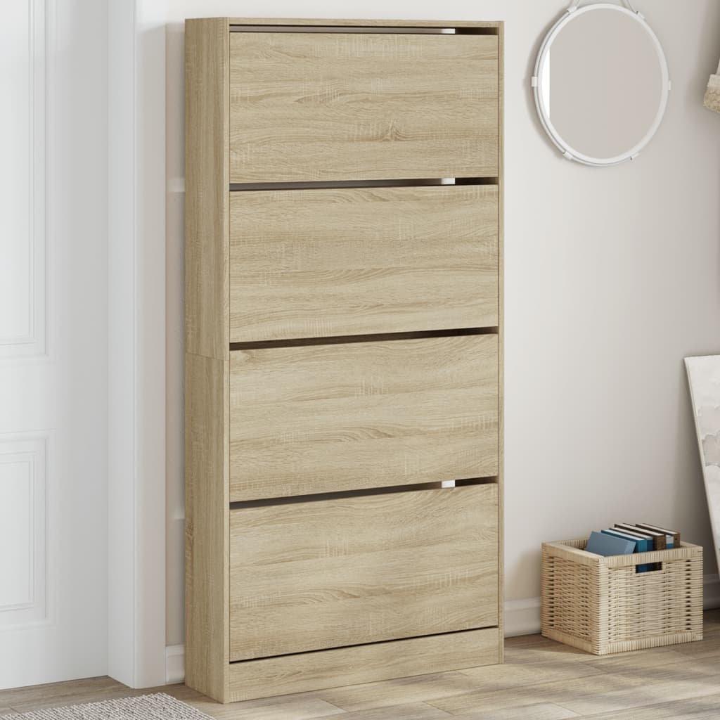 Armoire à chaussures 4 tiroirs rabattables chêne sonoma - XIOS