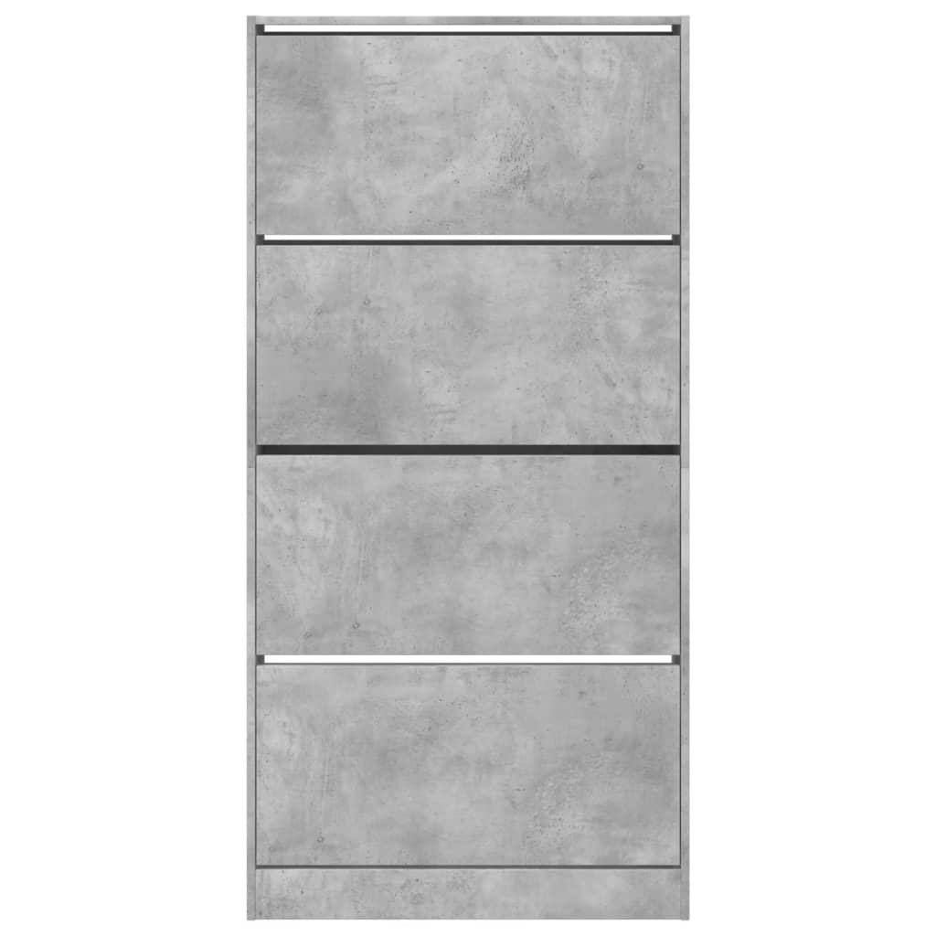 Armoire à chaussures 4 tiroirs rabattables gris béton - XIOS