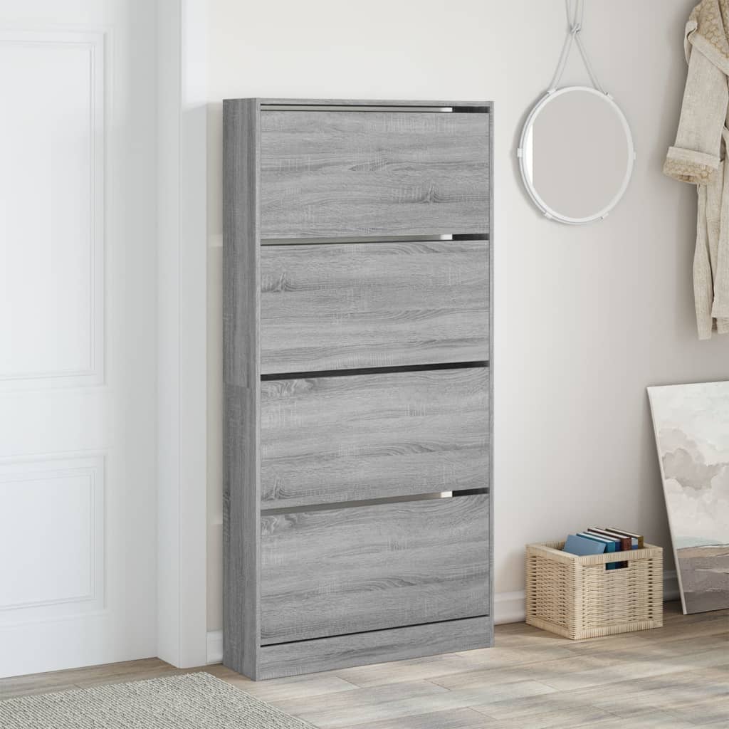 Armoire à chaussures 4 tiroirs rabattables sonoma gris - XIOS