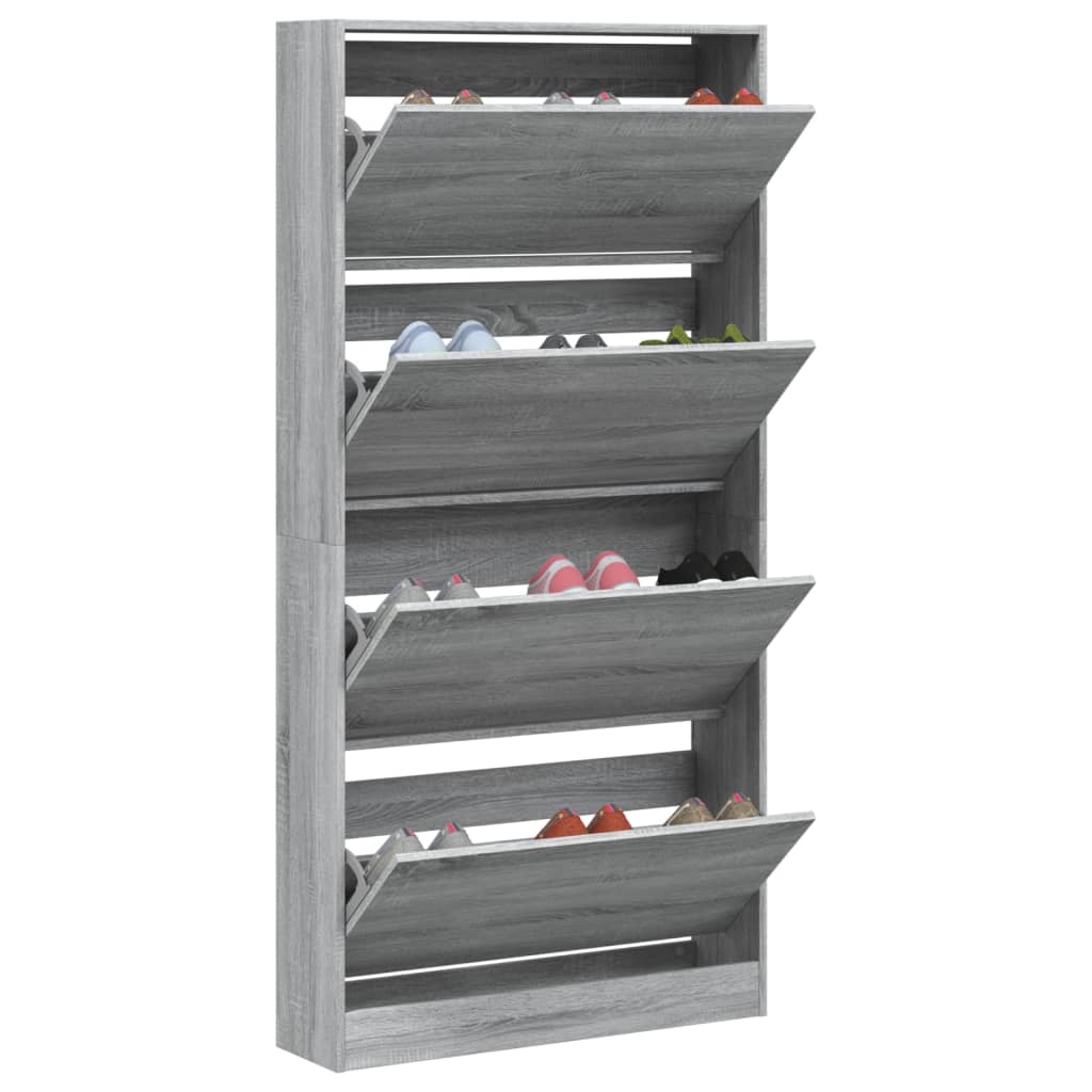 Armoire à chaussures 4 tiroirs rabattables sonoma gris - XIOS