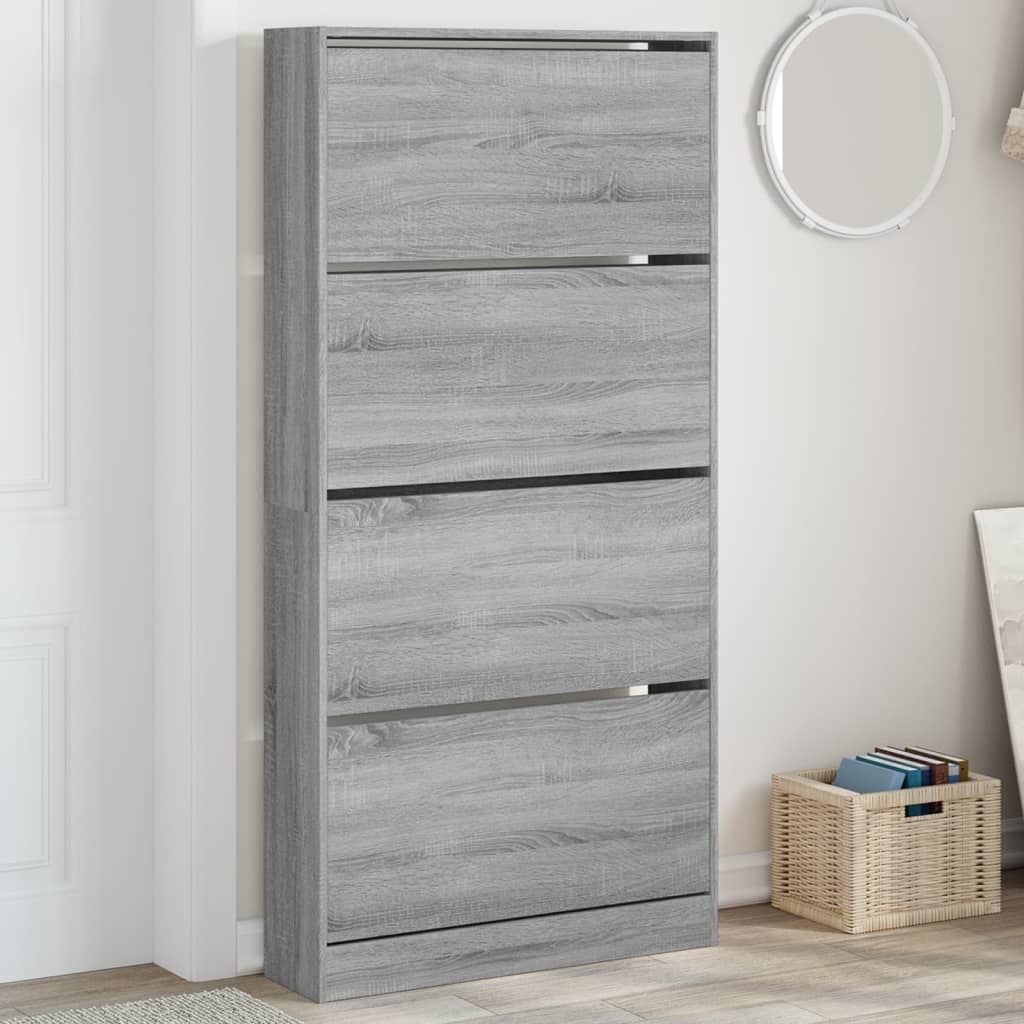 Armoire à chaussures 4 tiroirs rabattables sonoma gris - XIOS