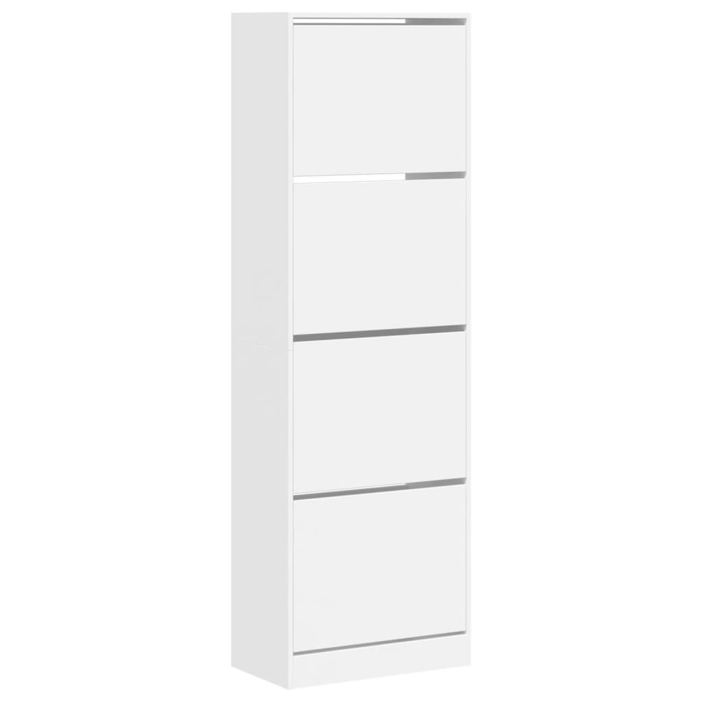Armoire à chaussures 4 tiroirs rabattables blanc 60x34x187,5 cm - XIOS
