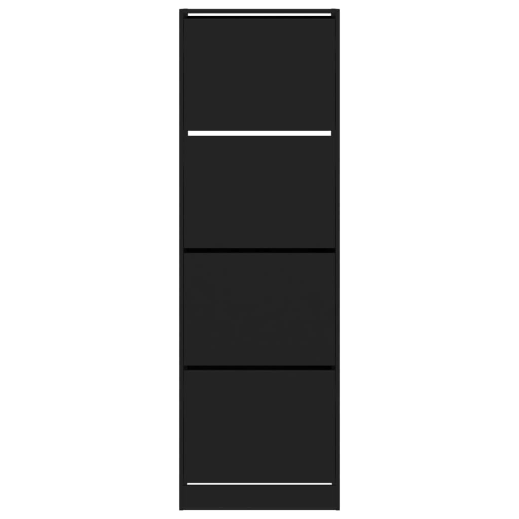 Armoire à chaussures 4 tiroirs rabattables noir 60x34x187,5 cm - XIOS