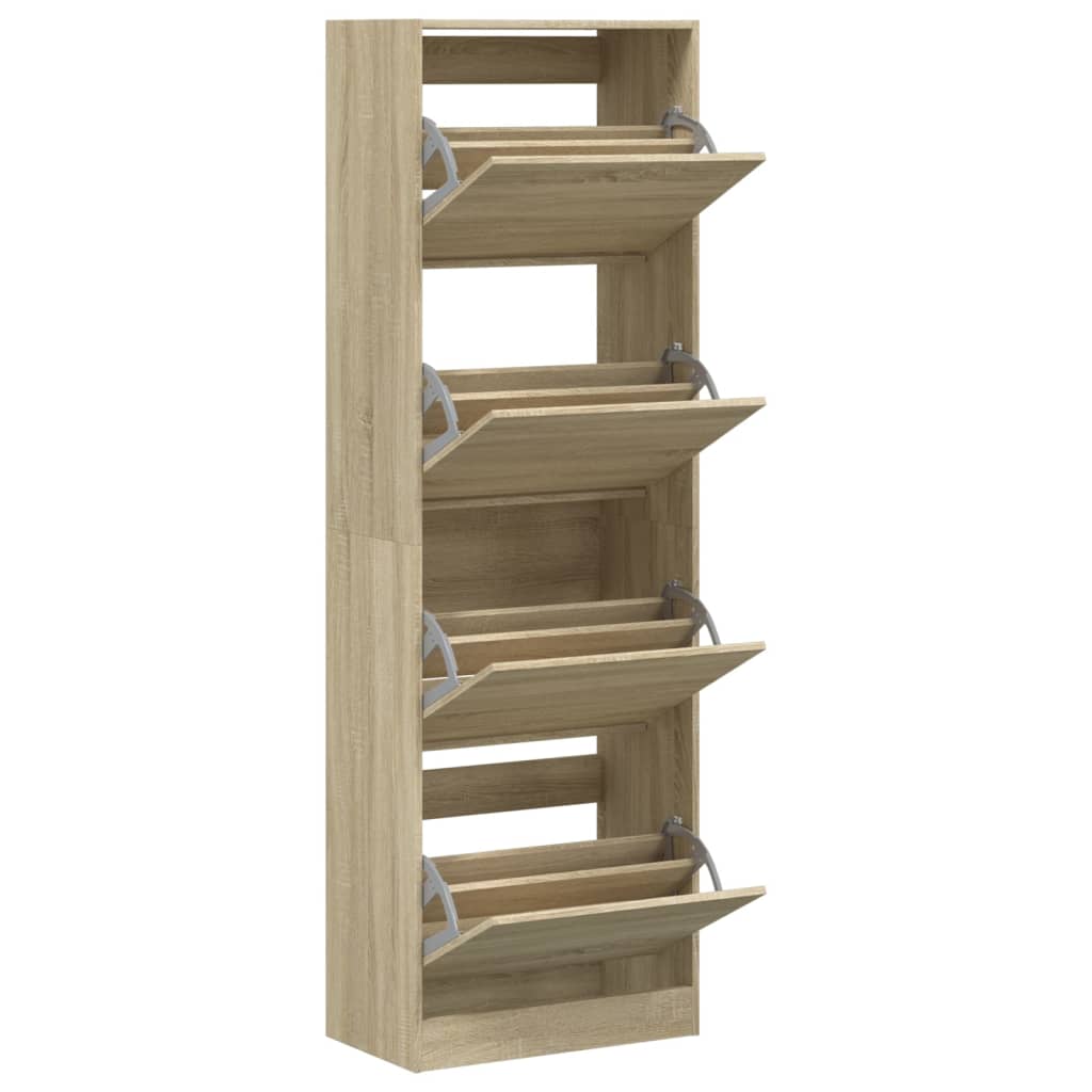 Armoire à chaussures 4 tiroirs rabattables chêne sonoma - XIOS
