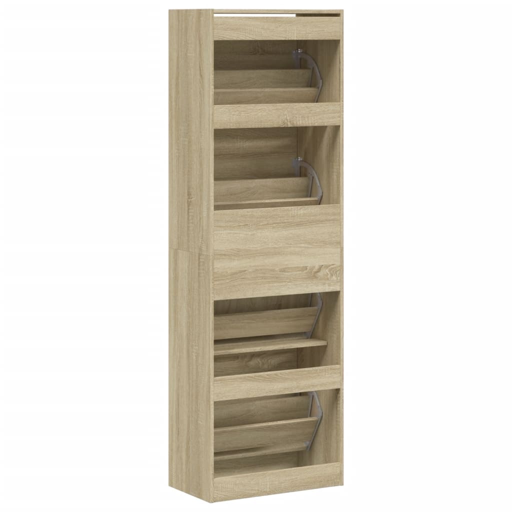 Armoire à chaussures 4 tiroirs rabattables chêne sonoma - XIOS