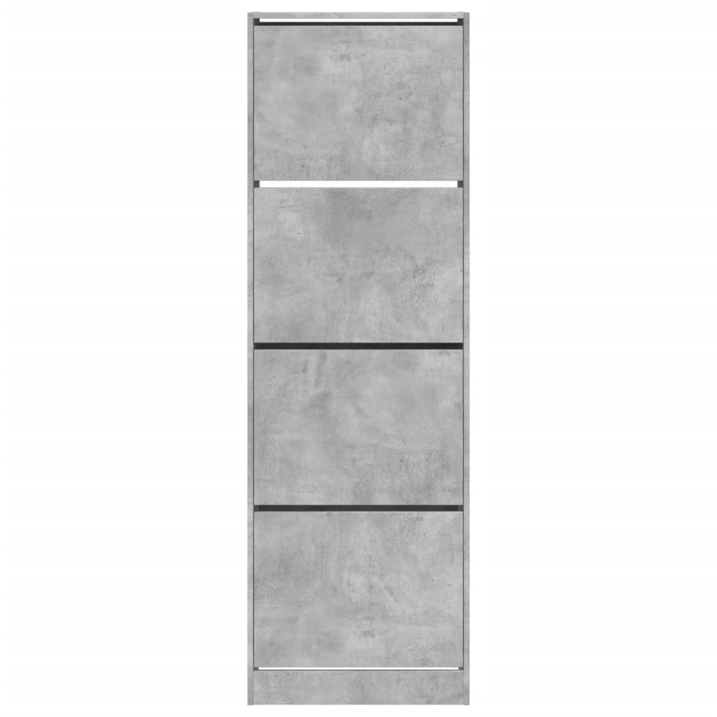 Armoire à chaussures 4 tiroirs rabattables gris béton - XIOS